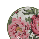 Prato Sobremesa Peônia Cerâmica - 20 cm - Ela Decora